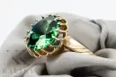Emerald Or jaune 8 carats Anneau Vintage vrc035x-em Art Deco Bijoux de l’URSS, style russe